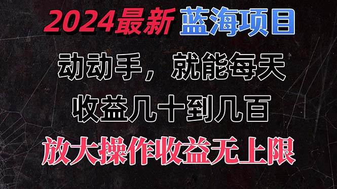 有手就行的2024全新蓝海项目，每天1小时收益几十到几百，可放大操作收…-金点子优创