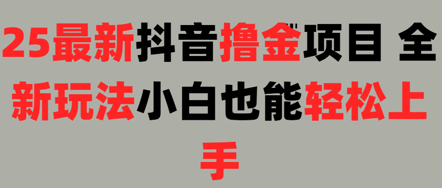 25最新抖音直播撸金项目，小白也能轻松上手！-金点子优创