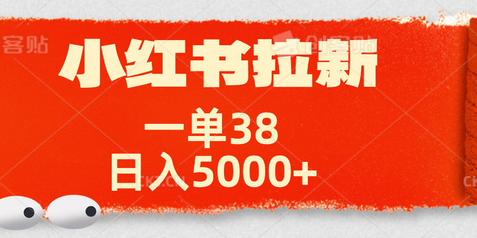 小红书拉新项目,一单38元!日入5000+【揭秘】-金点子优创