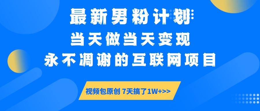 【暴利揭秘】日入5000+的男粉流量密码！一部手机操作，当天见钱！-金点子优创