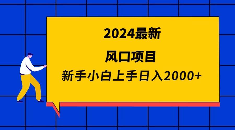 2024最新风口项目 新手小白日入2000+-金点子优创