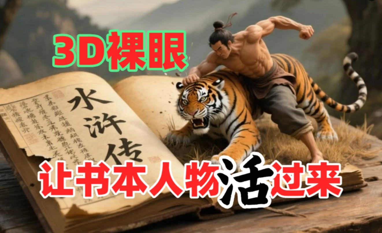 书本人物裸眼3D视频，一条视频收益过千，保姆级教程-金点子优创