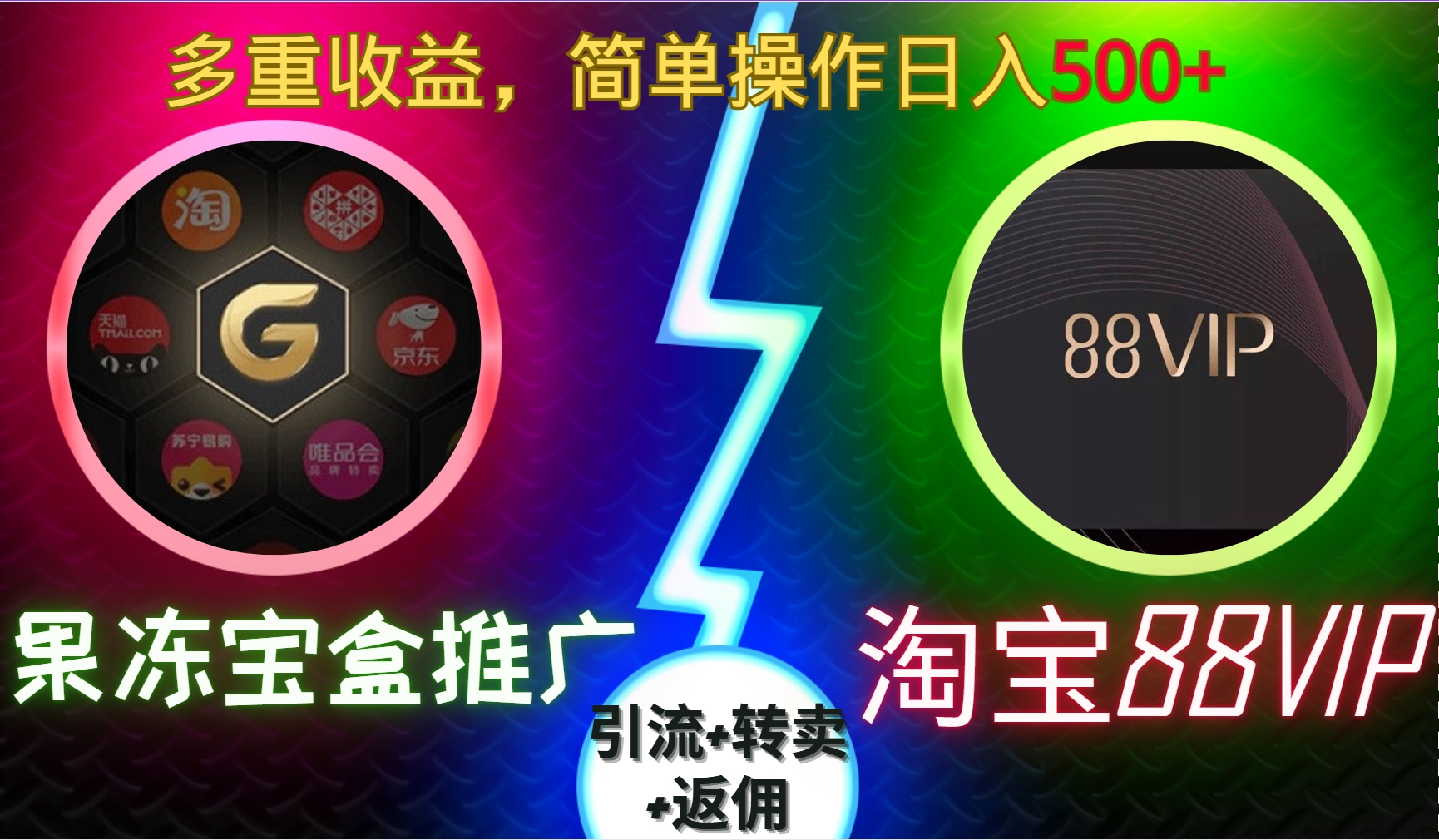 果冻宝盒推广88VIP，引流+转卖+返佣，多重收益，简单操作日入500+-金点子优创