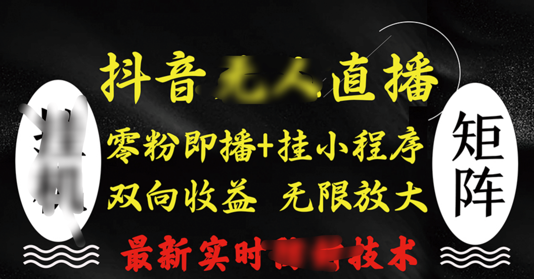 抖音无人直播最新独家玩法,小雪花+撸音浪双向收益,可矩阵放大-金点子优创