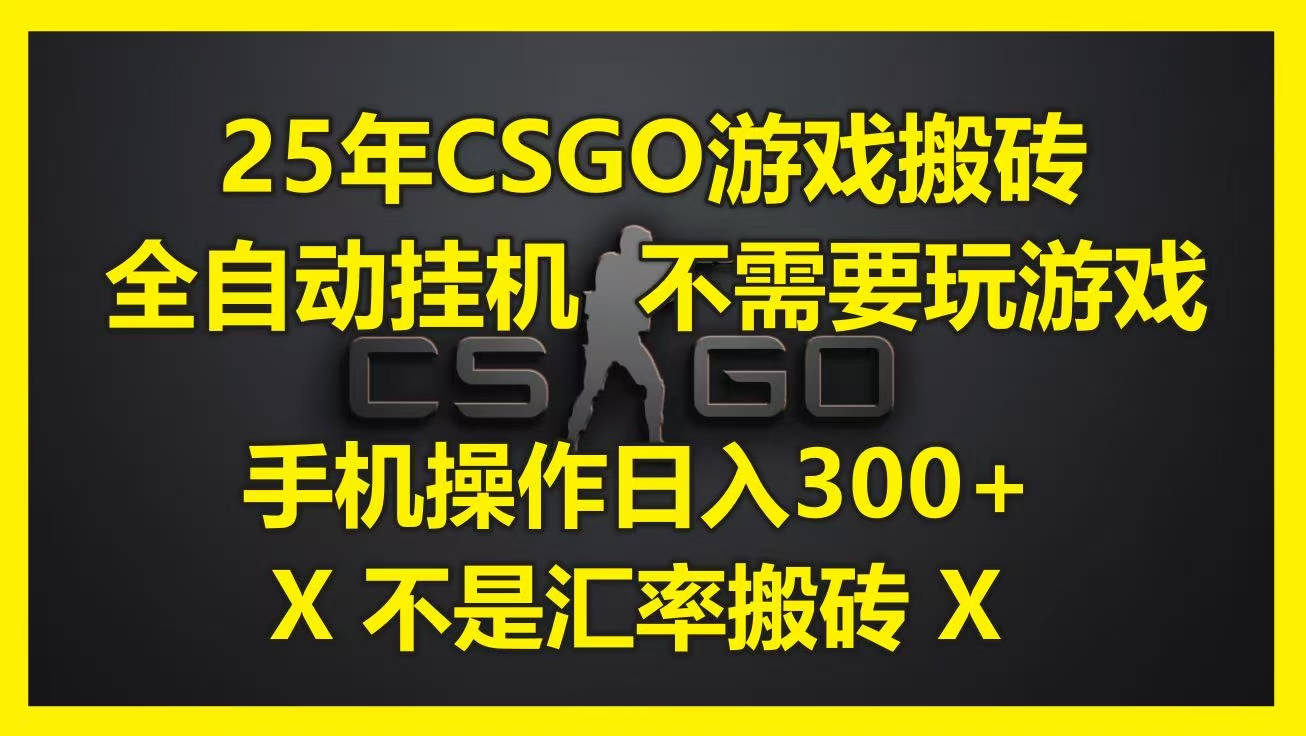 25年CSGO游戏搬砖，全自动挂机，不需要玩游戏，手机操作日入300+。(不是汇率搬砖)-金点子优创
