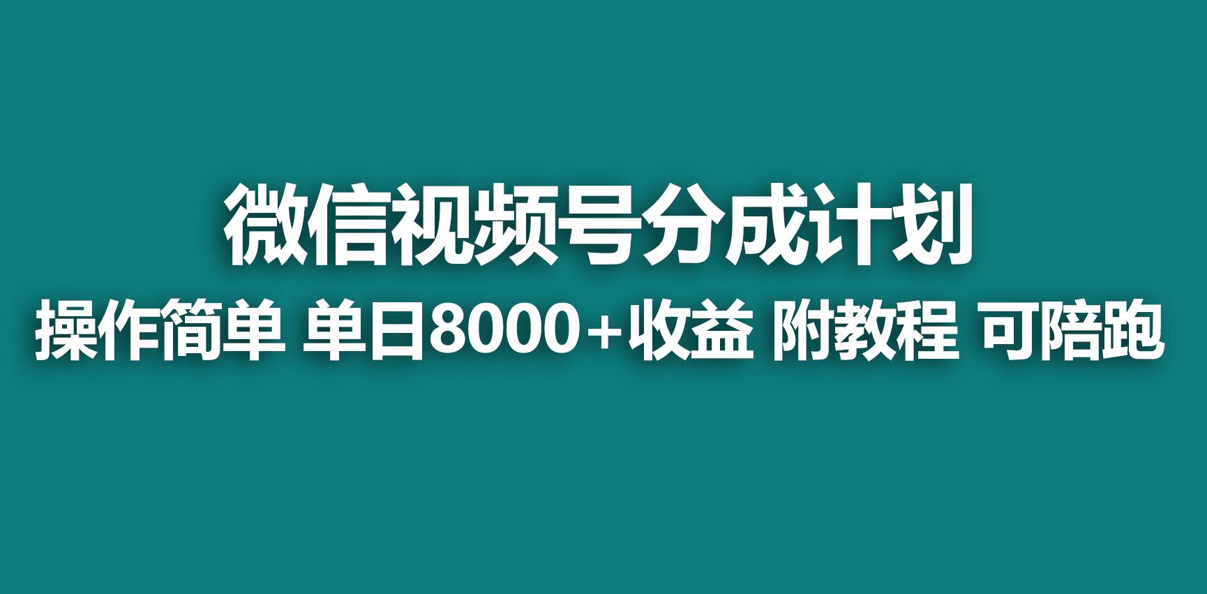 【蓝海项目】视频号分成计划，快速开通收益，单天爆单8000+，送玩法教程-金点子优创