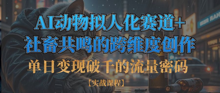 单日变现破千的流量密码,AI动物拟人化赛道+社畜共鸣的跨维度创作-金点子优创