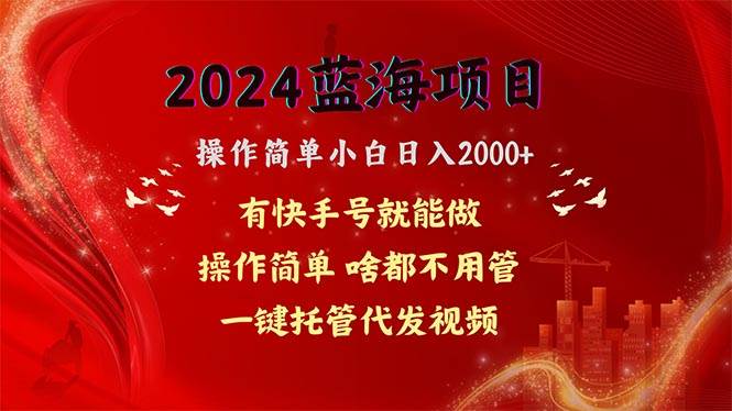 2024蓝海项目，网盘拉新，操作简单小白日入2000+，一键托管代发视频，…-金点子优创