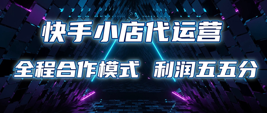 快手小店代运营 限时托管计划合作模式 利润五五分成-金点子优创