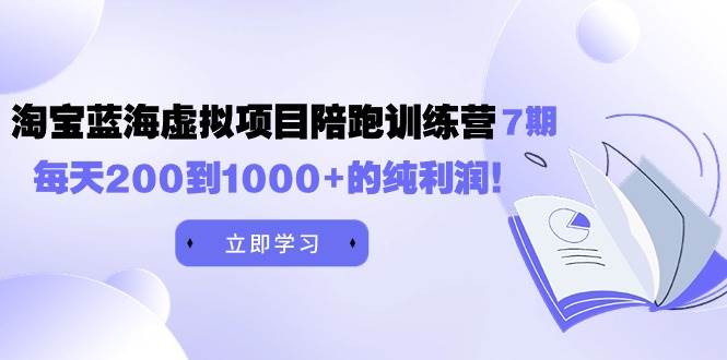 黄岛主《淘宝蓝海虚拟项目陪跑训练营7期》每天200到1000+的纯利润-金点子优创