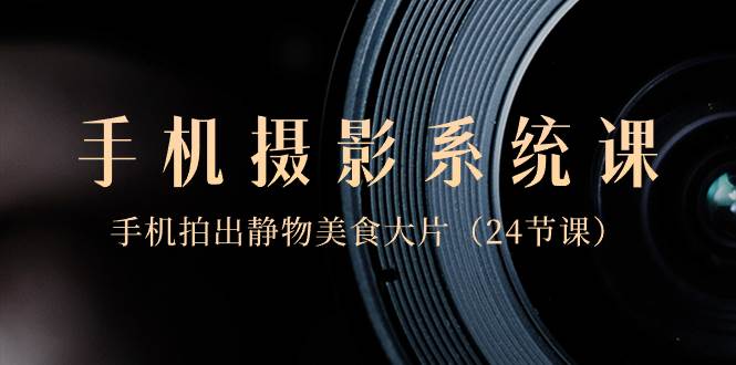 0基础-手机摄影系统课，手机拍出静物美食大片（24节课）-金点子优创