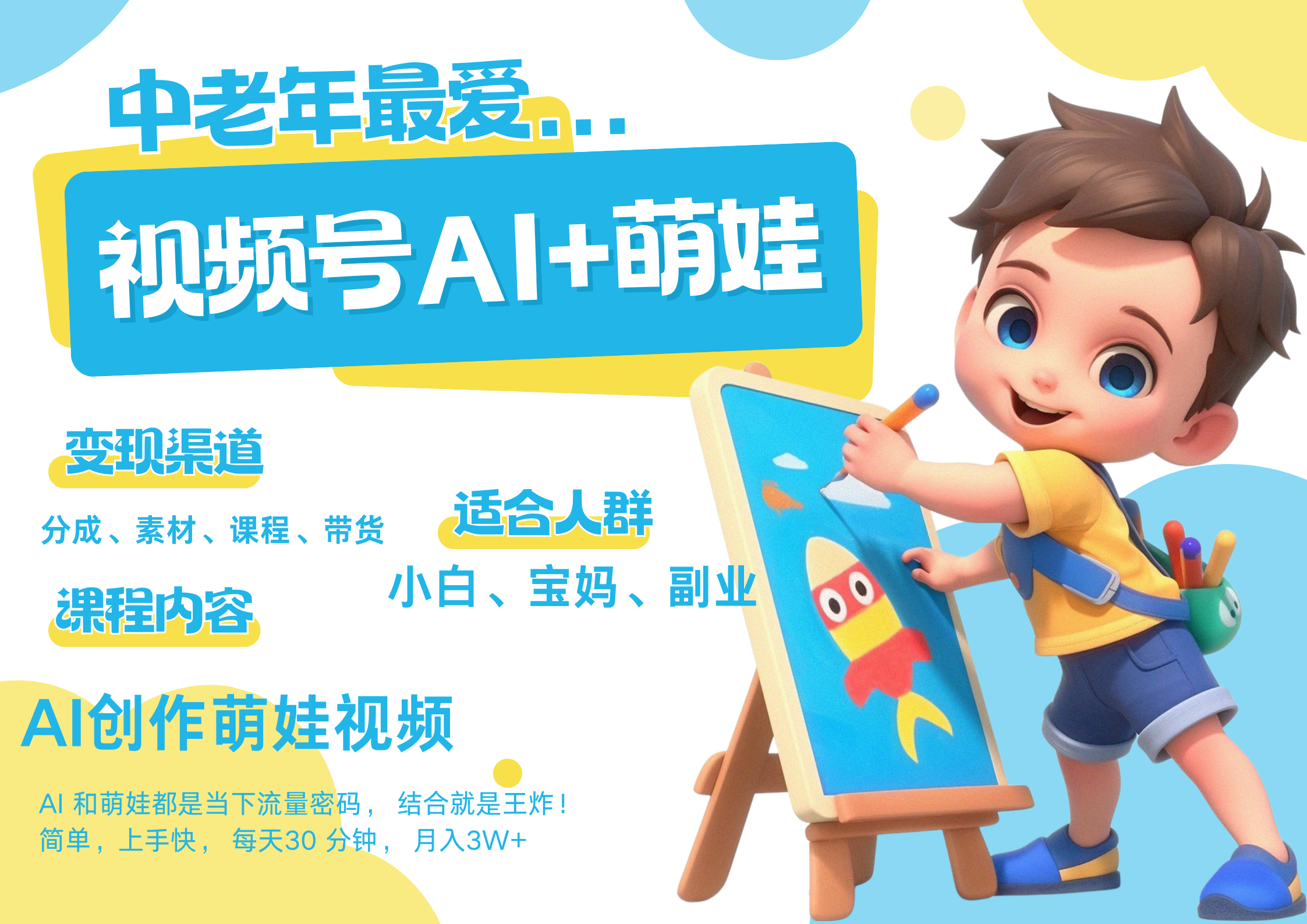萌娃，又一爆款密码，小白3步上手，爆款率80%，每天十分钟，轻松AI变现萌娃搞钱，带货、素材、分成都非常猛，泼天流量，发布就爆！月入5W，抓紧学！-金点子优创