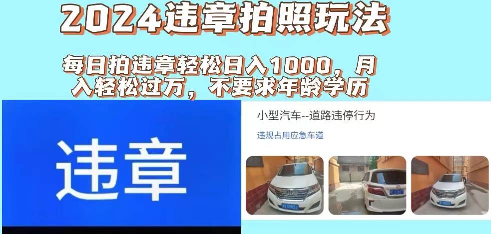 2024违章拍照新玩法，推广躺赚+拍照赚钱双模式，日入1000+-金点子优创