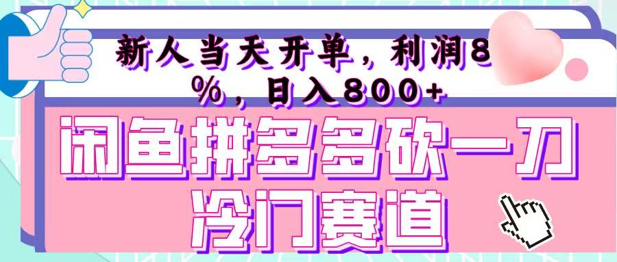 咸鱼拼夕夕砍一刀冷门暴力赛道，新人当天开单，利润百分之八十，日入 800+-金点子优创