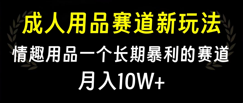 大人用品赛道新玩法，情趣用品一个长期暴利的赛道，月入10W+-金点子优创