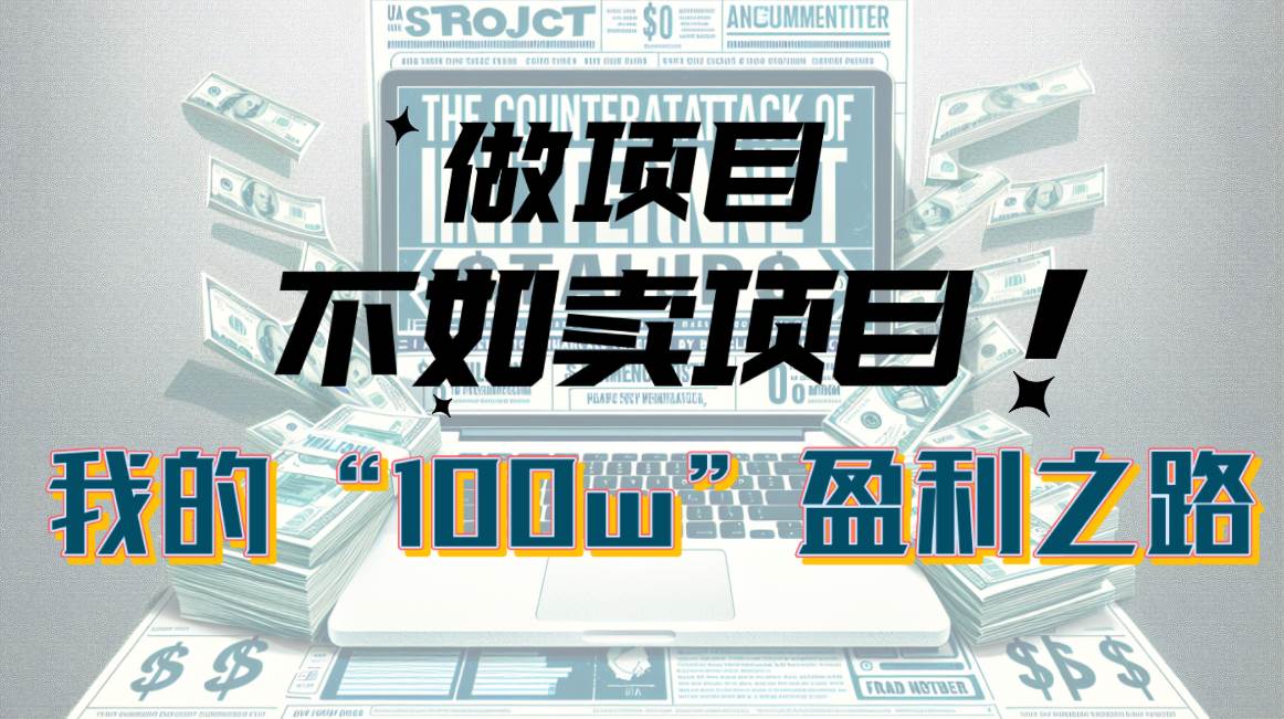 为什么做项目不如卖项目？我的100W+盈利之路-金点子优创