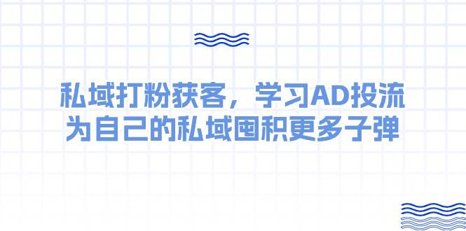 某收费课：私域打粉获客，学习AD投流，为自己的私域囤积更多子弹-金点子优创