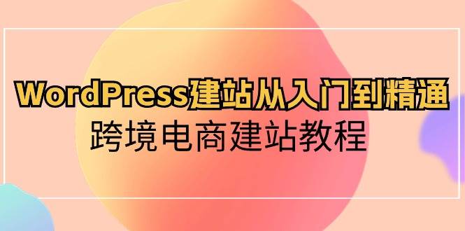 WordPress建站从入门到精通，跨境电商建站教程-金点子优创