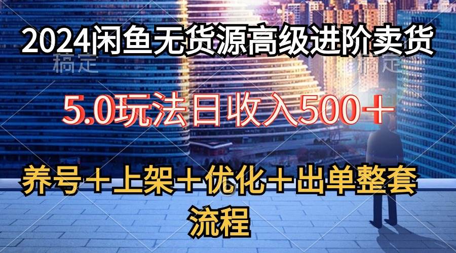 2024闲鱼无货源高级进阶卖货5.0，养号＋选品＋上架＋优化＋出单整套流程-金点子优创