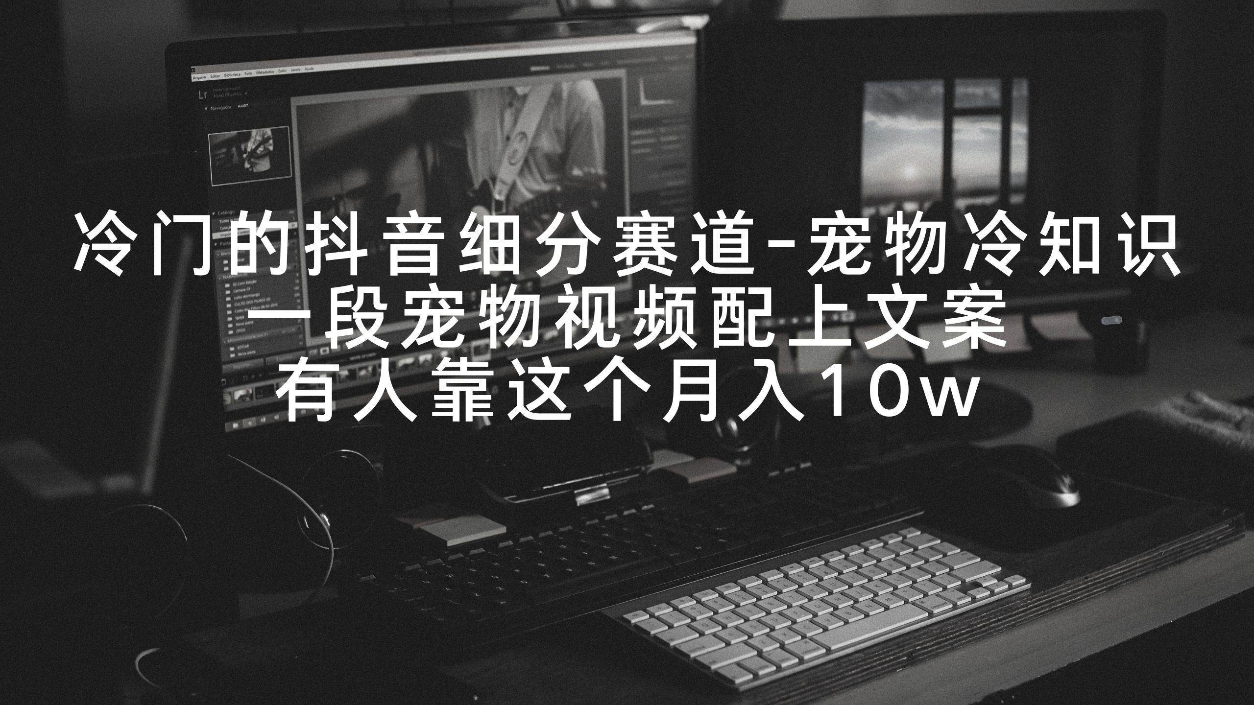 冷门的抖音细分赛道-宠物冷知识，一段宠物视频配上文案，有人靠这个月入10w-金点子优创