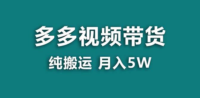 【蓝海项目】拼多多视频带货 纯搬运一个月搞了5w佣金，小白也能操作 送工具-金点子优创