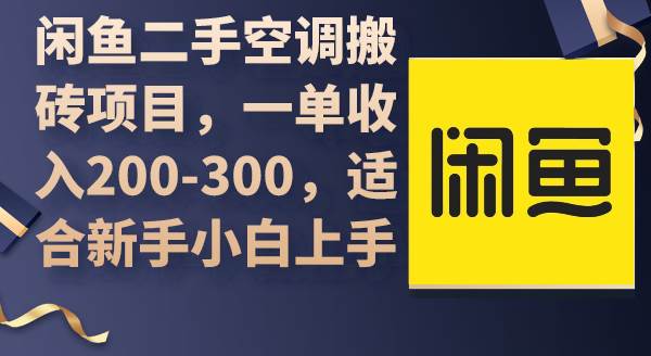 闲鱼二手空调搬砖项目，一单收入200-300，适合新手小白上手-金点子优创