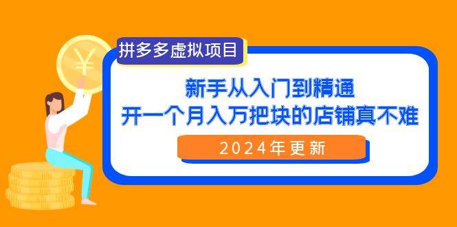 拼多多虚拟项目：入门到精通，开一个月入万把块的店铺 真不难（24年更新）-金点子优创