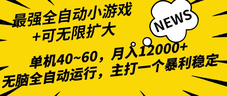 2024最新全网独家小游戏全自动，单机40~60,稳定躺赚，小白都能月入过万-金点子优创