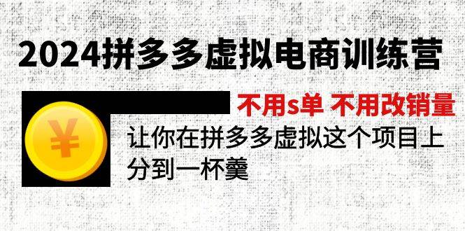 2024拼多多虚拟电商训练营 不s单 不改销量  做虚拟项目分一杯羹(更新10节)-金点子优创