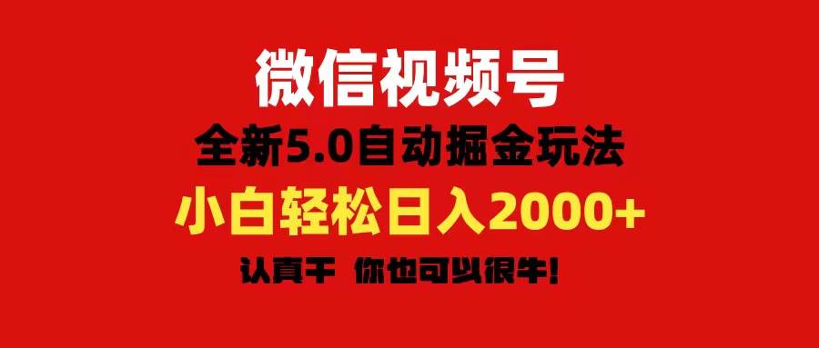 微信视频号变现，5.0全新自动掘金玩法，日入利润2000+有手就行-金点子优创