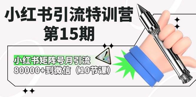 小红书引流特训营-第15期，小红书矩阵号月引流80000+到微信（10节课）-金点子优创