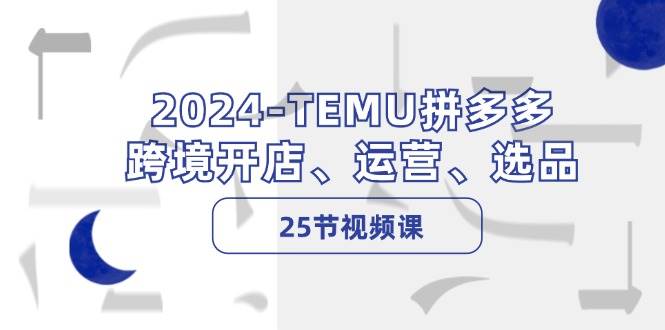 2024-TEMU拼多多·跨境开店、运营、选品（25节视频课）-金点子优创