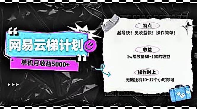 2024网易云云梯计划 单机日300+ 无脑月入5000+-金点子优创