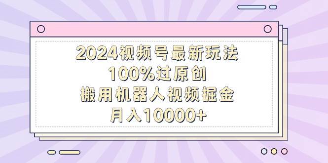 2024视频号最新玩法，100%过原创，搬用机器人视频掘金，月入10000+-金点子优创