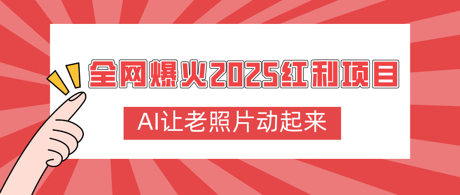 全网爆火2025红利项目，AI让老照片动起来，新手也能快速上手-金点子优创