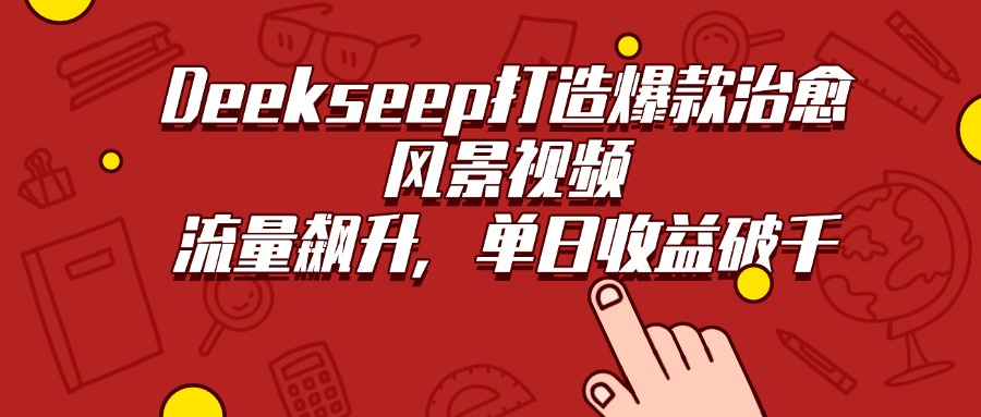 Deekseep打造爆款治愈风景视频，流量飙升，单日收益破千-金点子优创