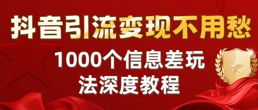 抖音引流变现不用愁：1000个信息差玩法深度教程-金点子优创
