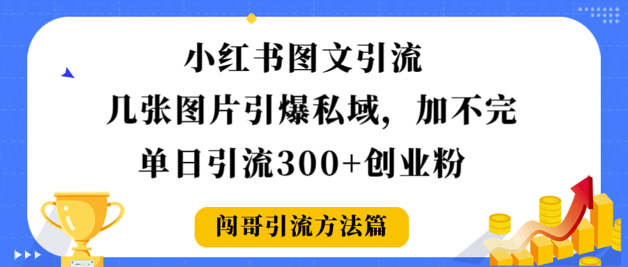 小红书图文引流,几张图片引爆私域加不完,单日引流300+创业粉-金点子优创