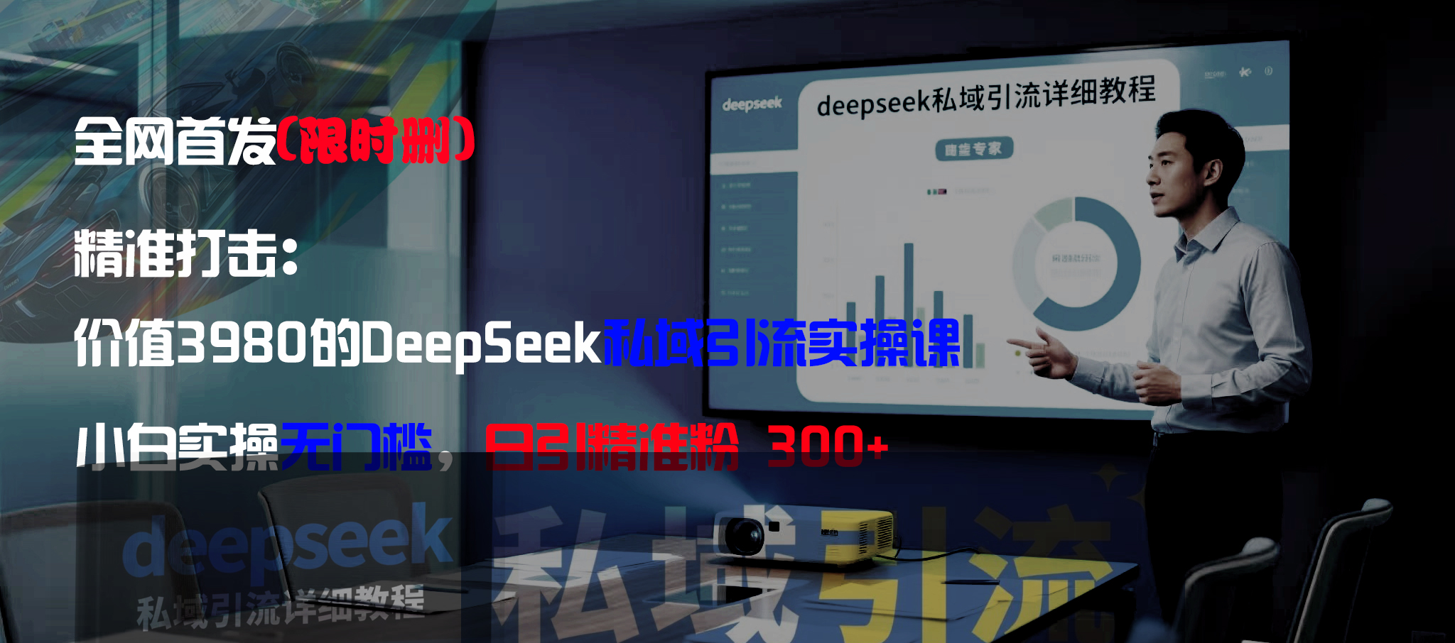 全网首发（限时删）精准打击：价值3980的DeepSeek私域引流实操课，小白实操无门槛，日引精准粉300+-金点子优创