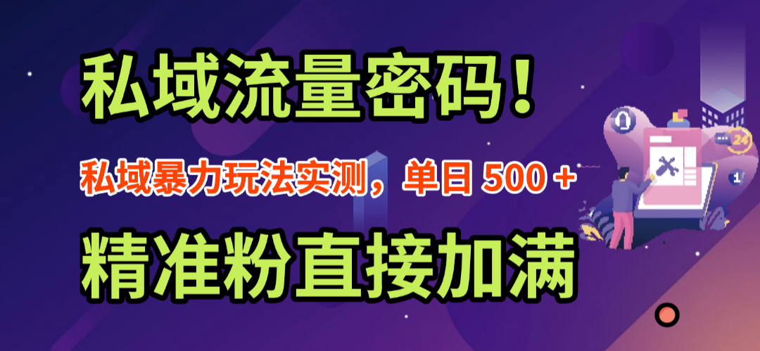 私域流量密码！私域暴力玩法实测，单日 500 + 精准粉直接加满-金点子优创