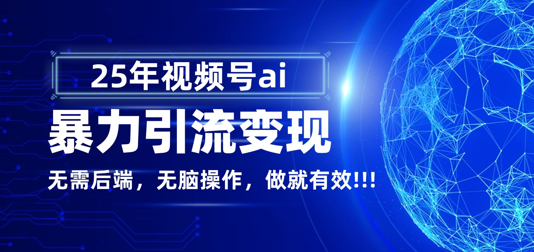 独家蓝海！视频号 AI 暴力引流，零后端 + 无脑操作，蓝海项目先做先赚！-金点子优创